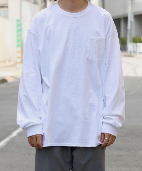 C.E.L.STORE（セルストア）の「【WEB限定】GILDAN/ギルダン 6OZ L/S POCKET TEE ポケットL/S T シャツ(ユニセックス)（Tシャツ/カットソー・メンズ・ホワイト/ブラック/ヘザーグレー/ネイビー/イエロー/オレンジ/ライトピンク/パープル/ライトグリーン・MEDIUM/LARGE/X-LARGE/XX-LARGE/SMALL）」の20枚目の写真
