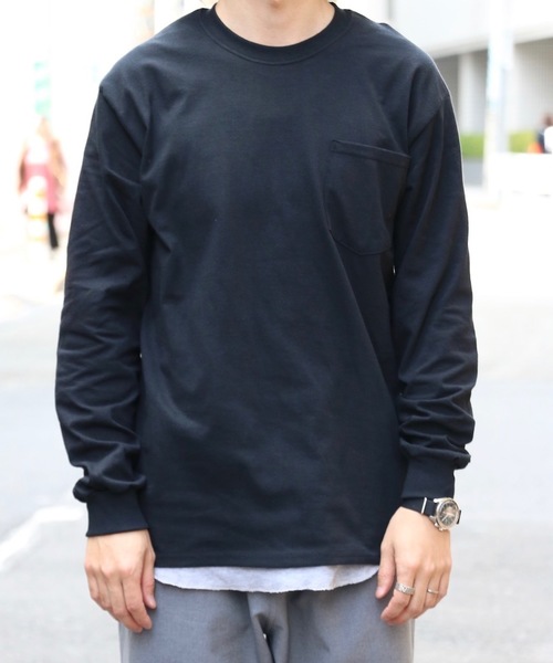 C.E.L.STORE（セルストア）の「【WEB限定】GILDAN/ギルダン 6OZ L/S POCKET TEE ポケットL/S T シャツ(ユニセックス)（Tシャツ/カットソー・メンズ・ホワイト/ブラック/ヘザーグレー/ネイビー/イエロー/オレンジ/ライトピンク/パープル/ライトグリーン・MEDIUM/LARGE/X-LARGE/XX-LARGE/SMALL）」の16枚目の写真