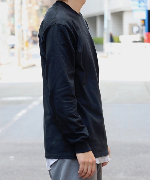 C.E.L.STORE（セルストア）の「【WEB限定】GILDAN/ギルダン 6OZ L/S POCKET TEE ポケットL/S T シャツ(ユニセックス)（Tシャツ/カットソー・メンズ・ホワイト/ブラック/ヘザーグレー/ネイビー/イエロー/オレンジ/ライトピンク/パープル/ライトグリーン・MEDIUM/LARGE/X-LARGE/XX-LARGE/SMALL）」の10枚目の写真