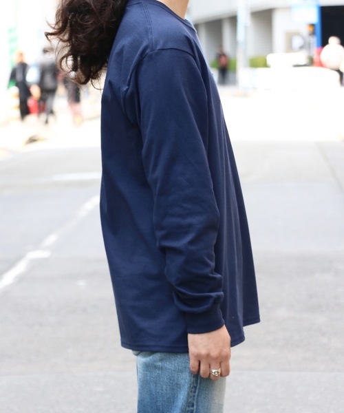 C.E.L.STORE（セルストア）の「【WEB限定】GILDAN/ギルダン 6OZ L/S POCKET TEE ポケットL/S T シャツ(ユニセックス)（Tシャツ/カットソー・メンズ・ホワイト/ブラック/ヘザーグレー/ネイビー/イエロー/オレンジ/ライトピンク/パープル/ライトグリーン・MEDIUM/LARGE/X-LARGE/XX-LARGE/SMALL）」の13枚目の写真