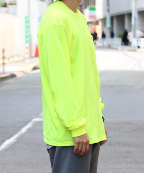 C.E.L.STORE（セルストア）の「【WEB限定】GILDAN/ギルダン 6OZ L/S POCKET TEE ポケットL/S T シャツ(ユニセックス)（Tシャツ/カットソー・メンズ・ホワイト/ブラック/ヘザーグレー/ネイビー/イエロー/オレンジ/ライトピンク/パープル/ライトグリーン・MEDIUM/LARGE/X-LARGE/XX-LARGE/SMALL）」の15枚目の写真