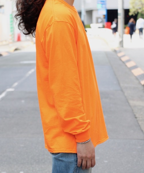 C.E.L.STORE（セルストア）の「【WEB限定】GILDAN/ギルダン 6OZ L/S POCKET TEE ポケットL/S T シャツ(ユニセックス)（Tシャツ/カットソー・メンズ・ホワイト/ブラック/ヘザーグレー/ネイビー/イエロー/オレンジ/ライトピンク/パープル/ライトグリーン・MEDIUM/LARGE/X-LARGE/XX-LARGE/SMALL）」の22枚目の写真