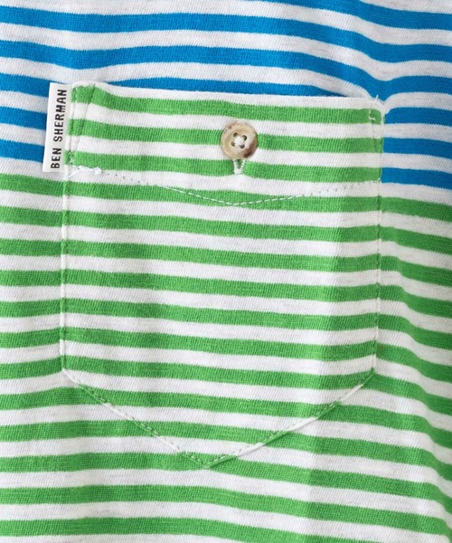 Ben Sherman(ベンシャーマン)の「マルチボーダーTシャツ(Tシャツ/カットソー・メンズ・ホワイト/ネイビー・X-SMALL/SMALL/MEDIUM/LARGE)」の7枚目の写真
