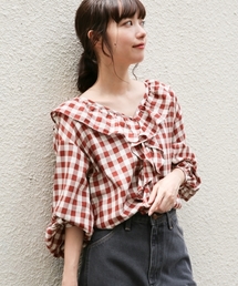 LOWRYS FARM | フロントフリルブラウス　804904(シャツ/ブラウス)