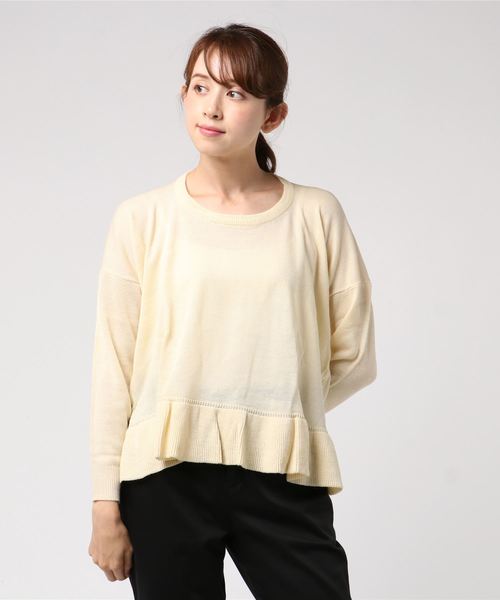 前裾フリル丸首ニット ニット セーター Geera ジーラ のファッション通販 Zozotown