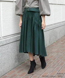 RANDA | ギャザー切り替えベルト付きスカート(スカート)
