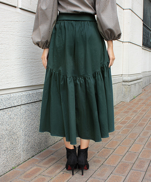 RANDA（ランダ）の「ギャザー切り替えベルト付きスカート（スカート・レディース・ベージュ/グリーン/ブルー系その他・1/0）」の5枚目の写真