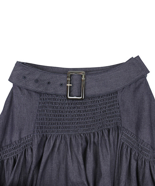 RANDA（ランダ）の「ギャザー切り替えベルト付きスカート（スカート・レディース・ベージュ/グリーン/ブルー系その他・1/0）」の4枚目の写真