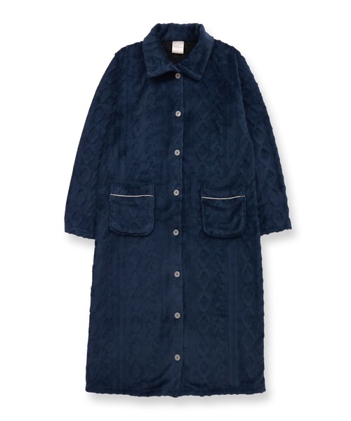 fran de lingerie（フランデランジェリー）の「memory fleece マイクロフリース ロングガウン（ルームウェア/パジャマ・レディース・レッド/オフホワイト/ピンク/ダークブルー/ブルーグリーン/ワイン/ブルーパープル/ネイビー・M-L）」の9枚目の写真