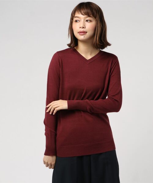 Reproduction@ｉ（リプロダクションアットマークアイ）の「[レディース]VネックTEE(日本製)（Tシャツ/カットソー・レディース・ネイビー/レッド/オフホワイト/アイボリー/杢グレー/スミクロ/グレイッシュベージュ/ブルー系その他・フリー）」の8枚目の写真