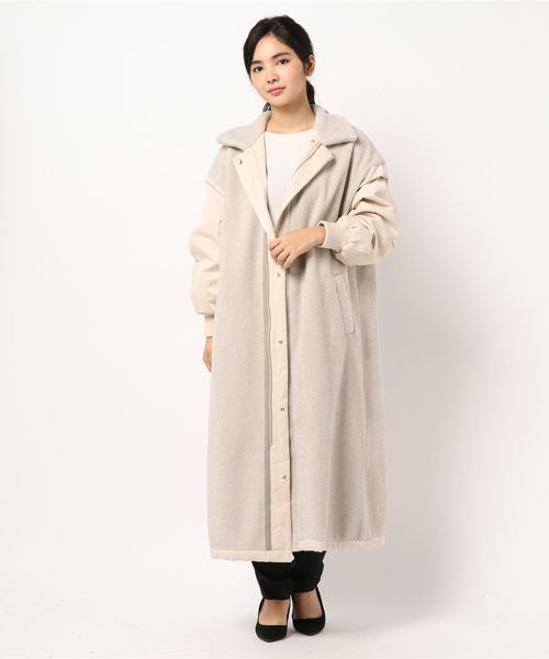 SLOBE IENA（スローブイエナ）の「SLOBE IENA Fi.m ロングコーチブルゾン◆（ダウンジャケット/コート・レディース・アイボリー/ウッド・FREE）」の10枚目の写真