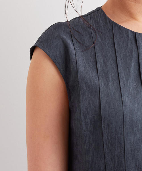 グリーンレーベルリラクシング タック フレア ワンピース シャツ ベージュ グリーンレーベルリラクシング タック フレア ワンピース シャツ