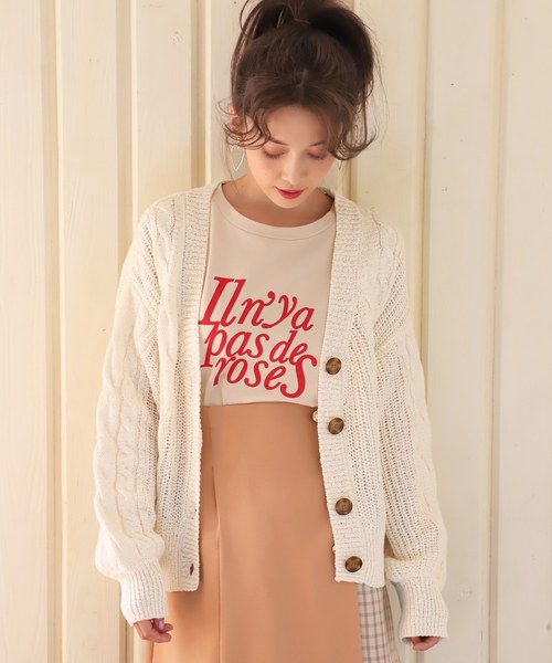 one after another NICE CLAUP（ワンアフターアナザーナイスクラップ）の「アソートロゴプリントTシャツ（Tシャツ/カットソー・レディース・ブラック/ベージュ/オフホワイト・FREE）」の5枚目の写真