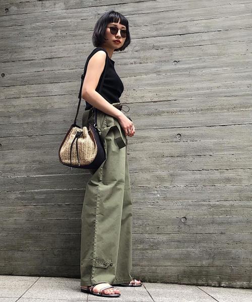 PAGEBOY（ページボーイ）の「リップストップサスツキパンツ（その他パンツ・レディース・カーキ/ブラック/ベージュ・FREE）」の8枚目の写真