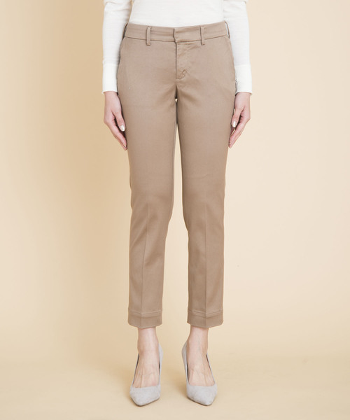 MARIEBELLE JEAN(マリベルジーン)の「トラウザー テーパード サテンストレッチ BELLINI(ベリーニ)(スラックス・レディース・ブルー/ブラウン・25inch/26inch/27inch/23inch/24inch)」の2枚目の写真