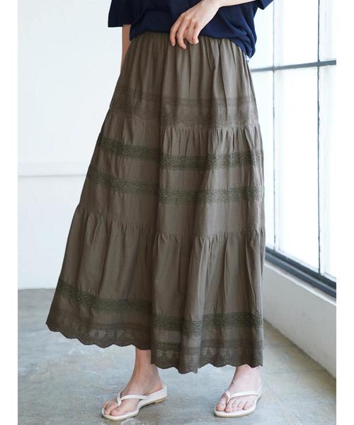 AMERICAN HOLIC(アメリカンホリック)の「切替ティアードレーススカート(スカート・レディース・ブラック/カーキ/ピンク・FREE)」の11枚目の写真