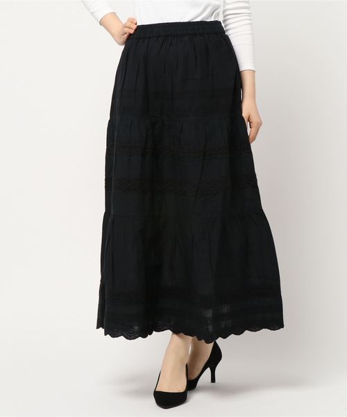 AMERICAN HOLIC(アメリカンホリック)の「切替ティアードレーススカート(スカート・レディース・ブラック/カーキ/ピンク・FREE)」の6枚目の写真