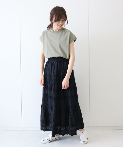 AMERICAN HOLIC(アメリカンホリック)の「切替ティアードレーススカート(スカート・レディース・ブラック/カーキ/ピンク・FREE)」の8枚目の写真