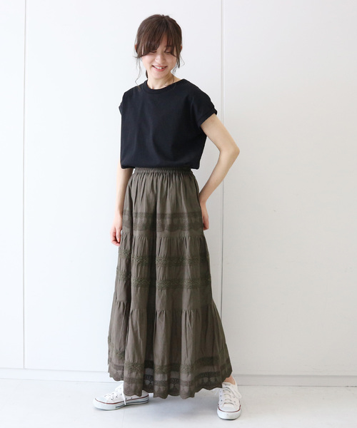 AMERICAN HOLIC(アメリカンホリック)の「切替ティアードレーススカート(スカート・レディース・ブラック/カーキ/ピンク・FREE)」の9枚目の写真