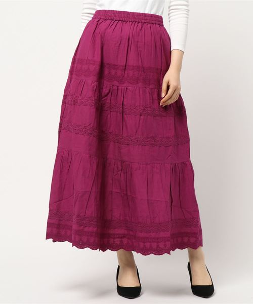 AMERICAN HOLIC(アメリカンホリック)の「切替ティアードレーススカート(スカート・レディース・ブラック/カーキ/ピンク・FREE)」の15枚目の写真