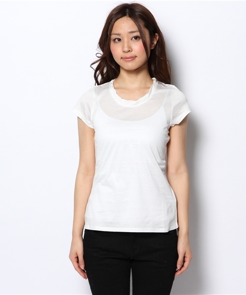 B:MING by BEAMS（ビーミングバイビームス）の「○ビーミング by ビームス / シンプルクルーネックT（Tシャツ/カットソー・レディース・ホワイト/ベージュ/ネイビー・MEDIUM/SMALL）」の4枚目の写真