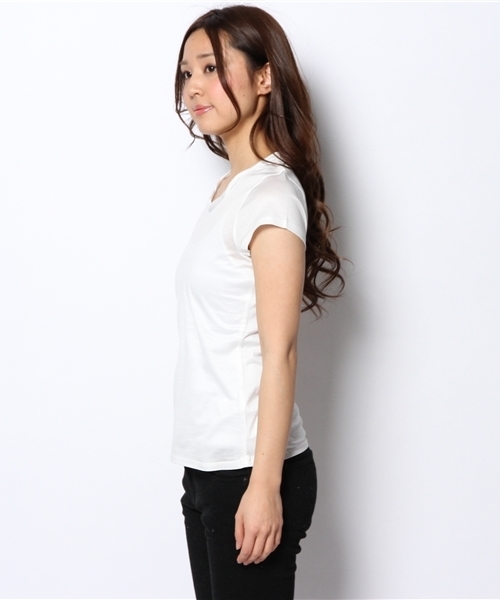 B:MING by BEAMS（ビーミングバイビームス）の「○ビーミング by ビームス / シンプルクルーネックT（Tシャツ/カットソー・レディース・ホワイト/ベージュ/ネイビー・MEDIUM/SMALL）」の5枚目の写真