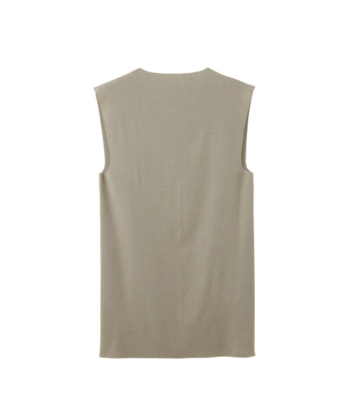 YG（ワイジー）の「【YG】CUT OFF Vネックスリーブレスシャツ（吸汗速乾・抗菌防臭）（インナーウェア/肌着・メンズ・ホワイト/ライトベージュ・MEDIUM/LARGE/X-LARGE）」の6枚目の写真