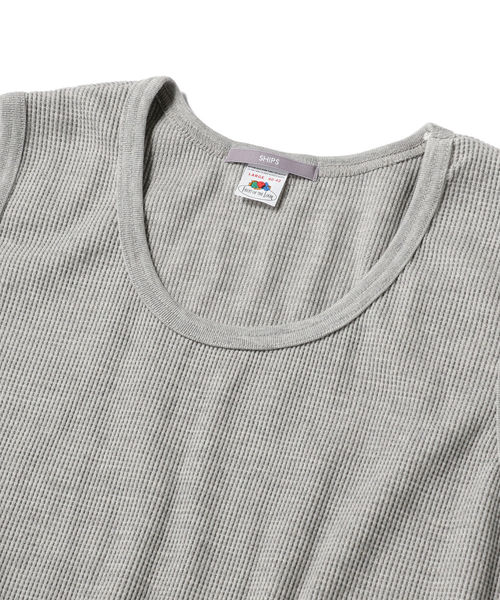 FRUIT OF THE LOOM（フルーツオブザルーム）の「SU:【FRUIT OF THE LOOM×SHIPS】ワッフル ロング タンクトップ（タンクトップ・メンズ・ブラック/グレー/オフホワイト・MEDIUM/LARGE）」の10枚目の写真