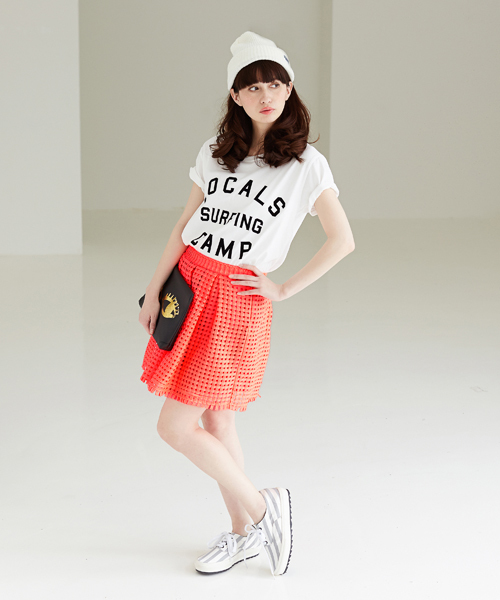 Another Edition（アナザーエディション）の「AE[A]LOCALS T（Tシャツ/カットソー・レディース・ホワイト/ケリー/ネイビー・ﾌﾘ-）」の7枚目の写真