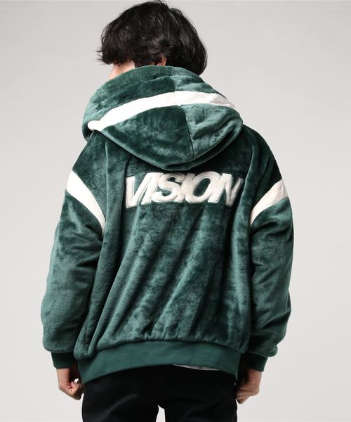 VISION STREET WEAR エコファーフードブルゾン（ブルゾン