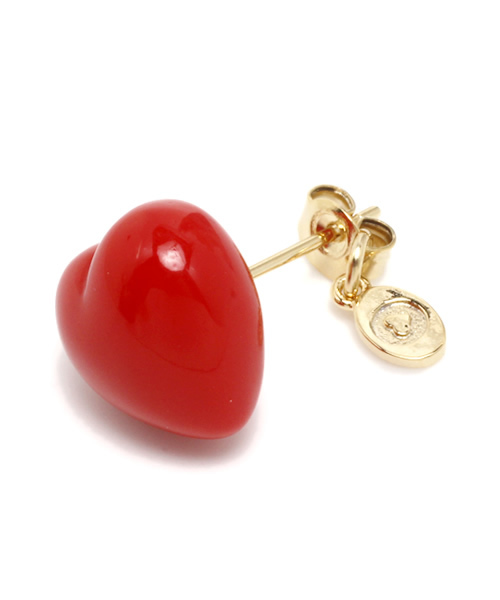 Ray BEAMS（レイビームス）の「THROW A KISS / small ハート ピアス（ピアス（片耳用）・レディース・レッド・ONE SIZE）」の5枚目の写真