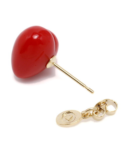 Ray BEAMS（レイビームス）の「THROW A KISS / small ハート ピアス（ピアス（片耳用）・レディース・レッド・ONE SIZE）」の4枚目の写真