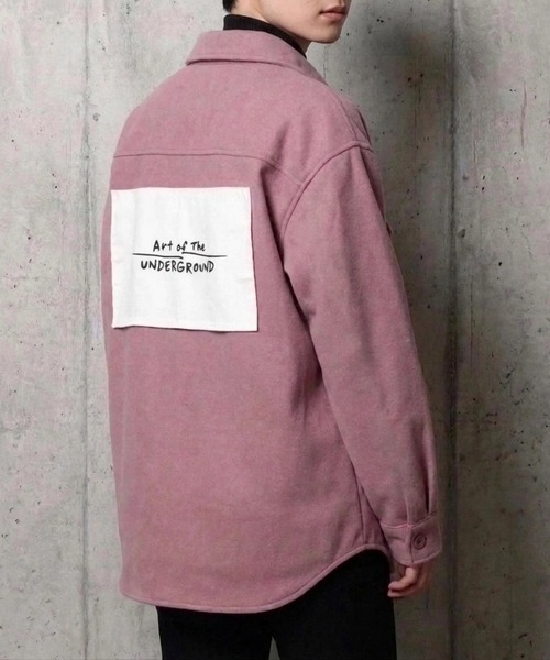 STYLEBLOCK(スタイルブロック)の「プリントパッチ付きソフトメルトン素材ビッグシルエットCPOシャツ(シャツ/ブラウス・レディース・ブラック/ナチュラル/モカ/パープル・M)」の13枚目の写真