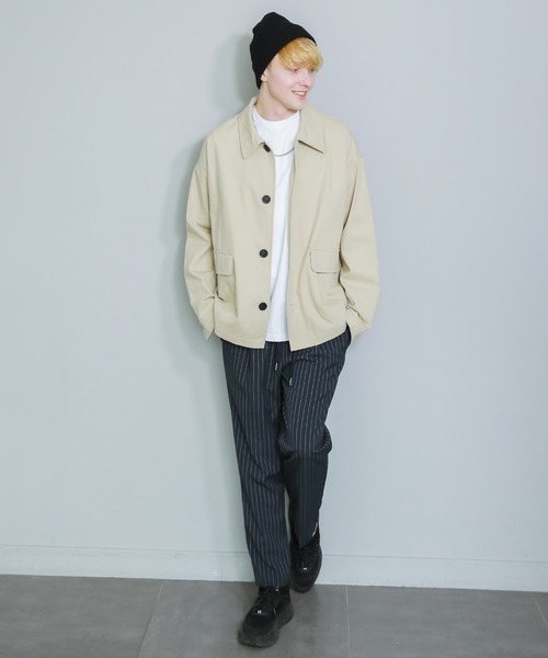 Niell（ニール）の「スリムテーパードタックイージースラックス（スラックス・メンズ・ブルー系その他/杢グレー/ブラック系その他/カーキ/ベージュ/ブラック/アイボリー・L/M）」の19枚目の写真