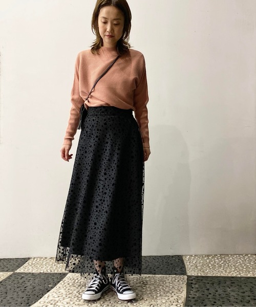 PICCIN(ピッチン)の「チュールフロッキースカート(スカート・レディース・ブラック/オフホワイト・MEDIUM/LARGE)」の13枚目の写真