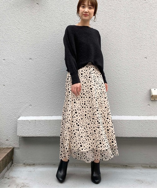 PICCIN(ピッチン)の「チュールフロッキースカート(スカート・レディース・ブラック/オフホワイト・MEDIUM/LARGE)」の21枚目の写真
