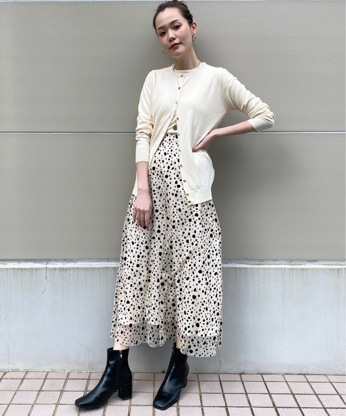 PICCIN(ピッチン)の「チュールフロッキースカート(スカート・レディース・ブラック/オフホワイト・MEDIUM/LARGE)」の19枚目の写真