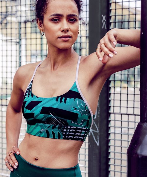 Reebok(リーボック)の「ローインパクト ブラ / Meet You There Low-Impact Bra(スポーツブラ・レディース・ブラック/ブルー・LARGE/X-LARGE/XX-LARGE/MEDIUM/SMALL)」の1枚目の写真