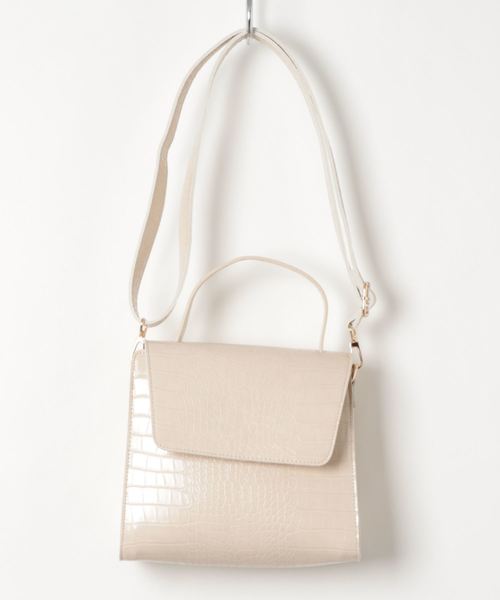 natural couture(ナチュラルクチュール)の「クロコ2WAYレトロショルダーバッグ(ショルダーバッグ・レディース・ブラウン/ピンクベージュ/ライトベージュ/ブラック/キャメル・FREE)」の4枚目の写真