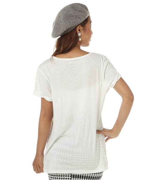 SLY（スライ）の「JUST KIDS T/SH（Tシャツ/カットソー・レディース・ホワイト/ワインレッド/ライトブラック・FREE）」の4枚目の写真