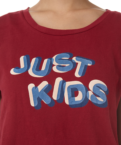 SLY（スライ）の「JUST KIDS T/SH（Tシャツ/カットソー・レディース・ホワイト/ワインレッド/ライトブラック・FREE）」の5枚目の写真
