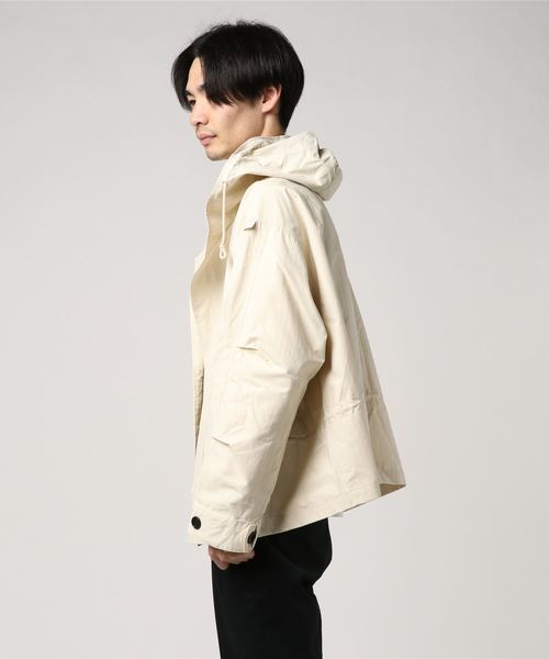 UP START（アップスタート）の「ショート丈ビッグシルエットモッズ風コート（モッズコート・メンズ・アイボリー/ベージュ/ブラック・MEDIUM/LARGE）」の8枚目の写真