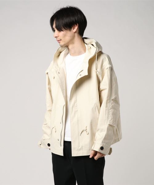 UP START（アップスタート）の「ショート丈ビッグシルエットモッズ風コート（モッズコート・メンズ・アイボリー/ベージュ/ブラック・MEDIUM/LARGE）」の10枚目の写真