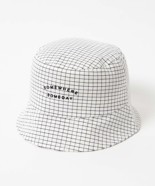 WEGO(ウィゴー)の「WEGO/チェックロゴバケットハット(ハット・レディース・ブラック/ホワイト・FREE)」の2枚目の写真