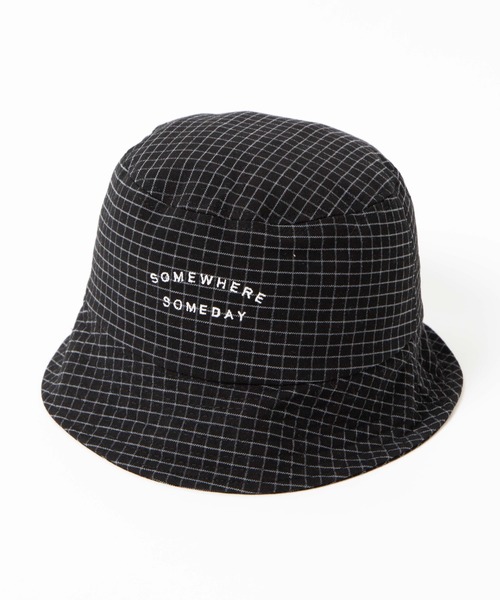 WEGO(ウィゴー)の「WEGO/チェックロゴバケットハット(ハット・レディース・ブラック/ホワイト・FREE)」の1枚目の写真