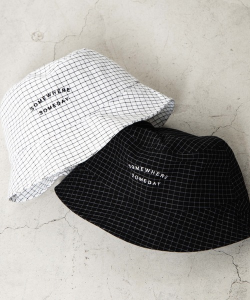 WEGO(ウィゴー)の「WEGO/チェックロゴバケットハット(ハット・レディース・ブラック/ホワイト・FREE)」の4枚目の写真