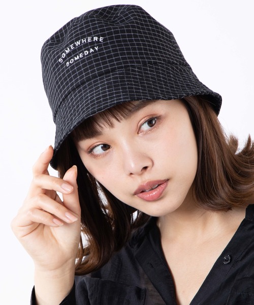 WEGO(ウィゴー)の「WEGO/チェックロゴバケットハット(ハット・レディース・ブラック/ホワイト・FREE)」の13枚目の写真