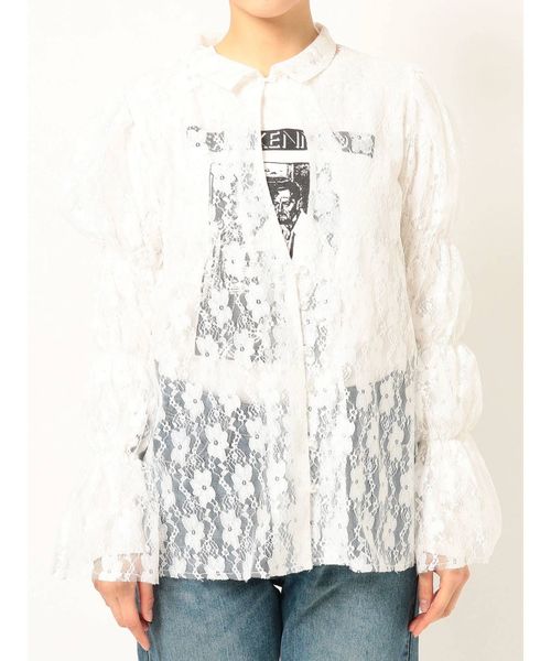 jouetie（ジュエティ）の「クラシカルレースブラウス（シャツ/ブラウス・レディース・ライトブルー/ブラック/オフホワイト・MEDIUM）」の12枚目の写真