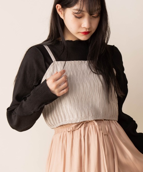 Mysa&Liina(ミーサリーナ)の「ニュアンスカラークラップドデザインビスチェ(ベスト・レディース・カーキ/ベージュ/ブラック/チャコールグレー・M)」の6枚目の写真