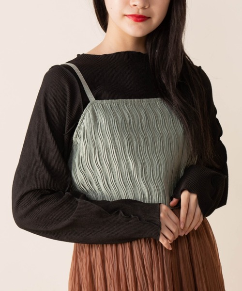 Mysa&Liina(ミーサリーナ)の「ニュアンスカラークラップドデザインビスチェ(ベスト・レディース・カーキ/ベージュ/ブラック/チャコールグレー・M)」の7枚目の写真